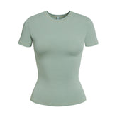 COTTON JERSEY T-SHIRT | MINERAL FLAT ON A WHITE BACKGROUND | FLT