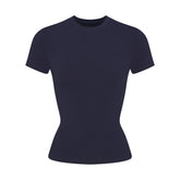 COTTON JERSEY T-SHIRT | NAVY FLAT ON A WHITE BACKGROUND | FLT