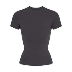 COTTON JERSEY T-SHIRT | SOOT FLAT ON A WHITE BACKGROUND | FLT