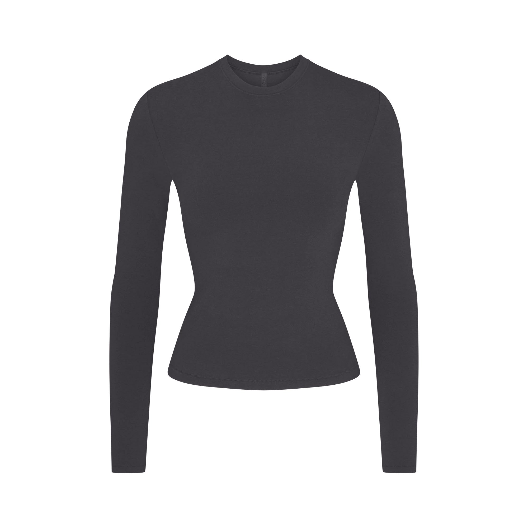 COTTON JERSEY LONG SLEEVE T-SHIRT | SOOT FLAT ON A WHITE BACKGROUND | FLT