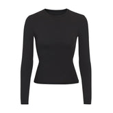FITS EVERYBODY LONG SLEEVE T-SHIRT | ONYX (LONG SLEEVE T-SHIRTS, TOPS) LAYS FLAT ON A WHITE BACKGROUND | FLT
