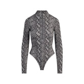 FITS EVERYBODY ZIP FRONT BODYSUIT | SHADOW SNAKE PRINT FLAT ON A WHITE BACKGROUND | FLT