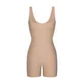 COOL SHAPEWEAR MID THIGH BODYSUIT | CLAY FLAT ON A WHITE BACKGROUND | FLT