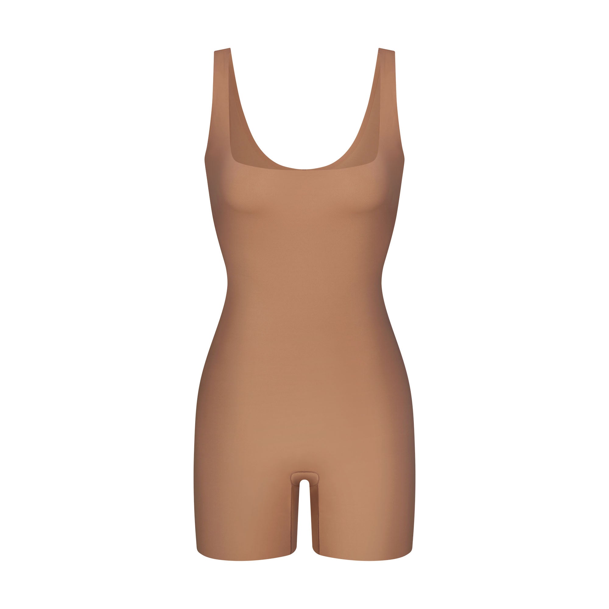 COOL SHAPEWEAR MID THIGH BODYSUIT | SIENNA FLAT ON A WHITE BACKGROUND | FLT