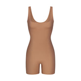 COOL SHAPEWEAR MID THIGH BODYSUIT | SIENNA FLAT ON A WHITE BACKGROUND | FLT