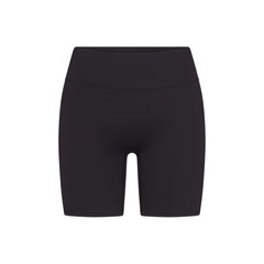 NikeSKIMS MATTE 5" BIKER SHORT | OBSIDIAN FLAT ON A WHITE BACKGROUND | FLT