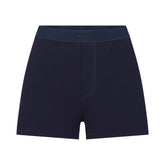 COTTON RIB LOOSE BOXER | NAVY FLAT ON A WHITE BACKGROUND | FLT