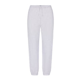 COTTON FLEECE JOGGER | LIGHT HEATHER GREY (JOGGERS, BOTTOMS) LAYS FLAT ON A WHITE BACKGROUND | FLT