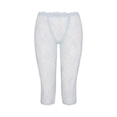 STRETCH LACE CAPRI | POWDER BLUE FLAT ON A WHITE BACKGROUND | FLT