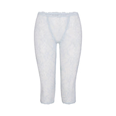 STRETCH LACE CAPRI | POWDER BLUE FLAT ON A WHITE BACKGROUND | FLT