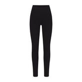 OUTDOOR HIGH-WAISTED LEGGING | ONYX (LEGGINGS, BOTTOMS) LAYS FLAT ON A WHITE BACKGROUND | FLT