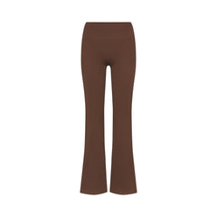 NikeSKIMS MATTE SLIM FLARE LEGGING | DARK SEPIA FLAT ON A WHITE BACKGROUND | FLT