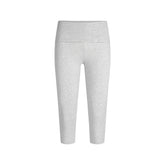 COTTON JERSEY FOLDOVER CAPRI | LIGHT HEATHER GREY FLAT ON A WHITE BACKGROUND @ | FLT