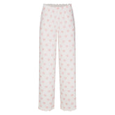 LOGO POINTELLE STRAIGHT LEG PANT | SNOW LACE HEARTS FLAT ON A WHITE BACKGROUND | FLT