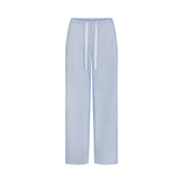 COTTON POPLIN SLEEP OVERSIZED PANT | MARINA MESH STRIPE & LAYS FLAT ON A WHITE BACKGROUND | FLT
