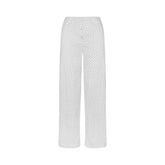 COTTON POPLIN SLEEP STRAIGHT LEG PANT | ONYX DOT PRINT FLAT ON A WHITE BACKGROUND | FLT