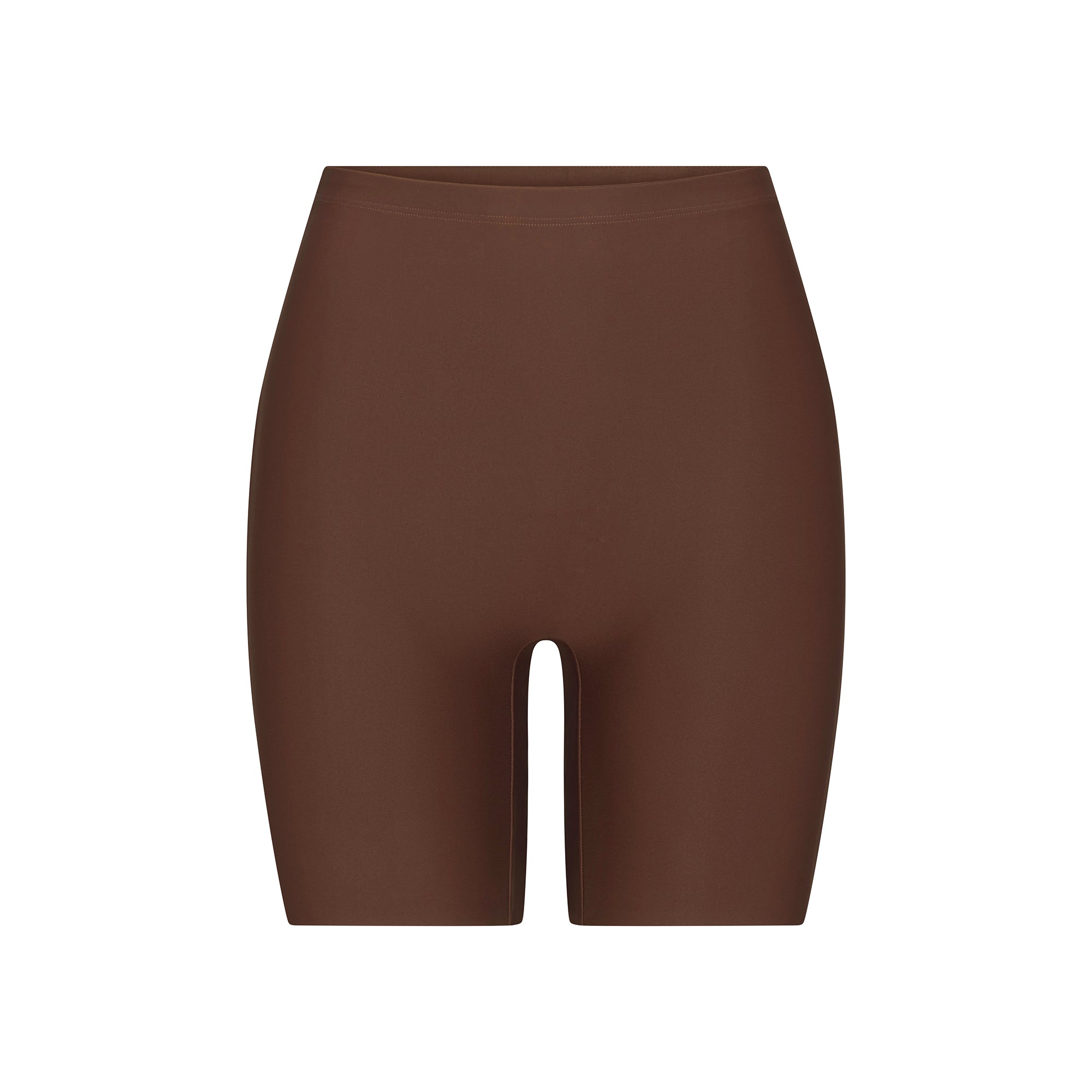 SKIMS BODY BUTT ENHANCING PADDED SHORT | COCOA FLAT ON A WHITE BACKGROUND | FLT | FLT