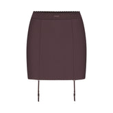 SKIMS BODY MINI GARTER SKIRT | RAISIN FLAT ON A WHITE BACKGROUND | FLT