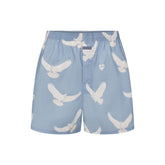 COTTON POPLIN MENS BOXER | AERO TEXTURED DOVE PRINT FLAT ON A WHITE BACKGROUND | FLT
