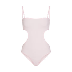 COTTON RIB CUT OUT BODYSUIT | CHERRY BLOSSOM LAYS FLAT ON A WHITE BACKGROUND | FLT