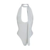 CUPRO JERSEY HALTER BODYSUIT | PEARL FLAT ON A WHITE BACKGROUND | FLT