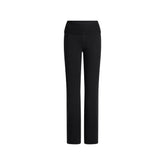 WOOL CASHMERE FOLDOVER PANT | ONYX FLAT ON A WHITE BACKGROUND | FLT