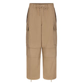 WOVEN COTTON OVERSIZED LOW RISE CARGO PANT | DESERT FLAT ON A WHITE BACKGROUND | FLT
