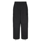 WOVEN COTTON OVERSIZED LOW RISE CARGO PANT | ONYX FLAT ON A WHITE BACKGROUND | FLT