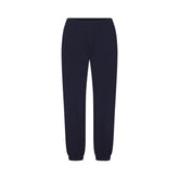 DRAPEY FRENCH TERRY CROPPED JOGGER | NAVY FLAT ON A WHITE BACKGROUND | FLT