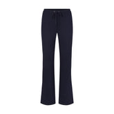 DRAPEY FRENCH TERRY STRAIGHT LEG PANT | NAVY FLAT ON A WHITE BACKGROUND | FLT