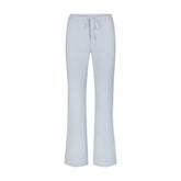 DRAPEY FRENCH TERRY STRAIGHT LEG PANT | POWDER BLUE FLAT ON A WHITE BACKGROUND | FLT