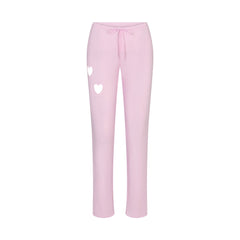 WORN IN JERSEY HEART STRAIGHT LEG PANT | BABY PINK FLAT ON A WHITE BACKGROUND | FLT
