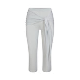 CUPRO JERSEY WRAP CAPRI | PEARL FLAT ON A WHITE BACKGROUND | FLT