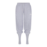 COTTON FLEECE JOGGER WITH RIB GAITERS | HEATHER GREY FLAT ON A WHITE BACKGROUND | FLT