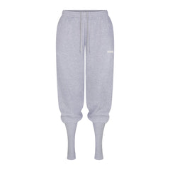 COTTON FLEECE JOGGER WITH RIB GAITERS | HEATHER GREY FLAT ON A WHITE BACKGROUND | FLT