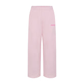 COTTON FLEECE STRAIGHT LEG PANT WITH EMBOSSED LOGO | CHERRY BLOSSOM FLAT ON A WHITE BACKGROUND | FLT