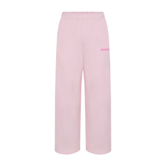 COTTON FLEECE STRAIGHT LEG PANT WITH EMBOSSED LOGO | CHERRY BLOSSOM FLAT ON A WHITE BACKGROUND | FLT