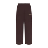 COTTON FLEECE STRAIGHT LEG PANT WITH EMBOSSED LOGO | ESPRESSO FLAT ON A WHITE BACKGROUND | FLT