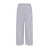 COTTON FLEECE STRAIGHT LEG PANT WITH EMBOSSED LOGO | HEATHER GREY FLAT ON A WHITE BACKGROUND | FLT