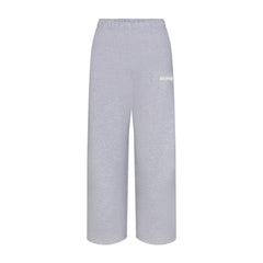 COTTON FLEECE STRAIGHT LEG PANT WITH EMBOSSED LOGO | HEATHER GREY FLAT ON A WHITE BACKGROUND | FLT