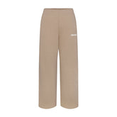 COTTON FLEECE STRAIGHT LEG PANT WITH EMBOSSED LOGO | LATTE FLAT ON A WHITE BACKGROUND | FLT