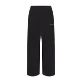 COTTON FLEECE STRAIGHT LEG PANT WITH EMBOSSED LOGO | ONYX FLAT ON A WHITE BACKGROUND | FLT