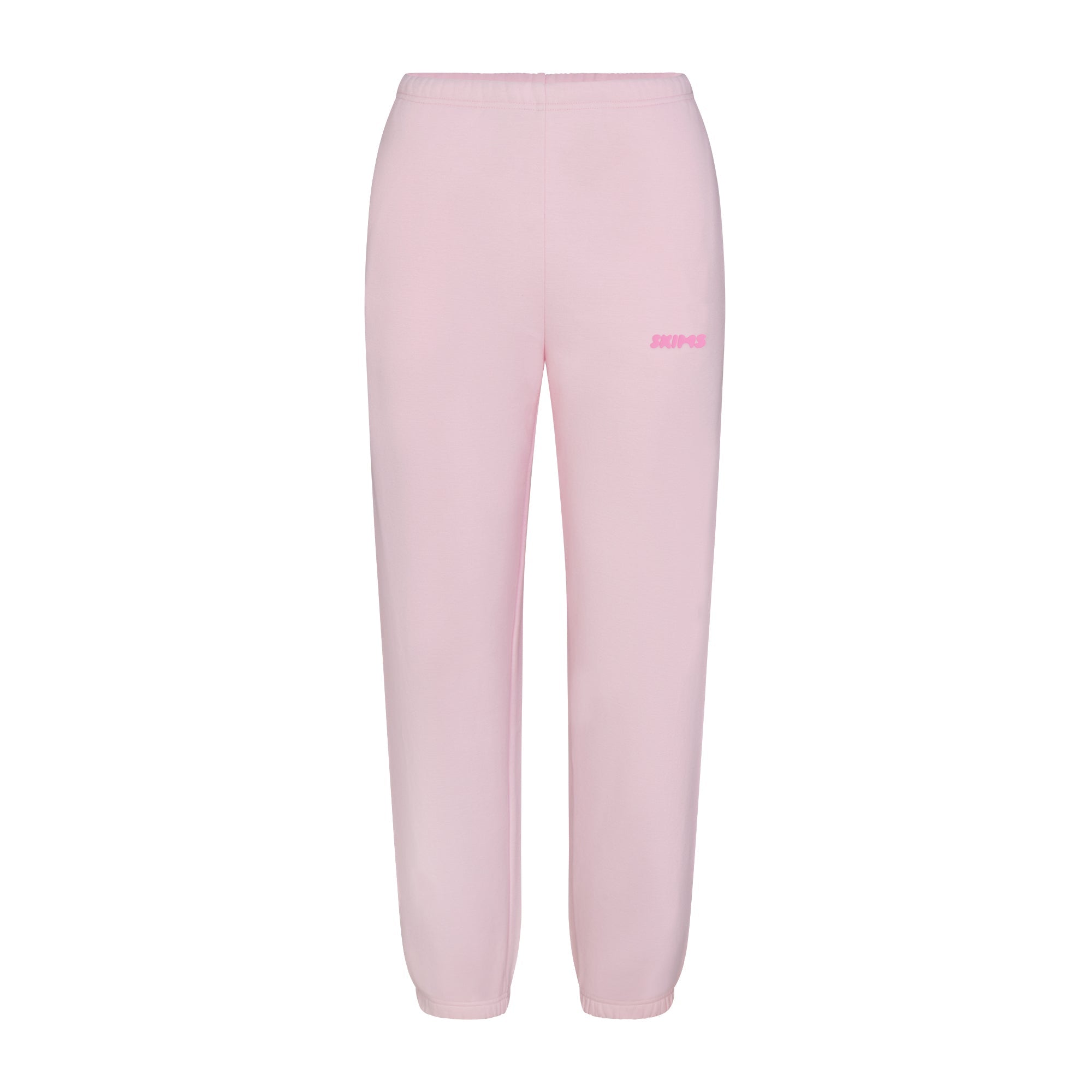 COTTON FLEECE JOGGER WITH EMBOSSED LOGO | CHERRY BLOSSOM FLAT ON A WHITE BACKGROUND | FLT
