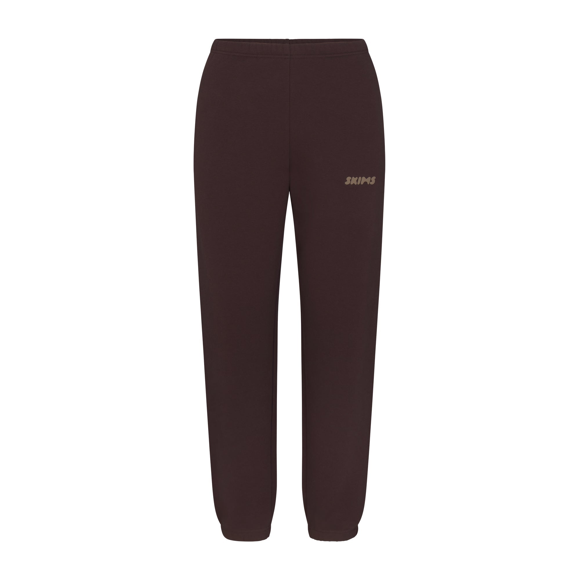COTTON FLEECE JOGGER WITH EMBOSSED LOGO | ESPRESSO FLAT ON A WHITE BACKGROUND | FLT