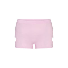 WORN IN JERSEY HEART MICRO SHORT | BABY PINK FLAT ON A WHITE BACKGROUND | FLT