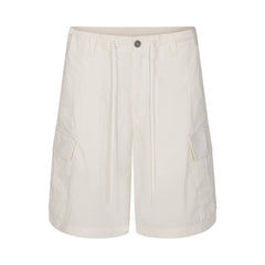 WOVEN COTTON OVERSIZED CARGO SHORT | EGRET FLAT ON A WHITE BACKGROUND | FLT