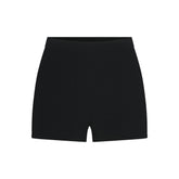 REFINED KNIT HIGH-WAISTED SHORT | OBSIDIAN FLAT ON A WHITE BACKGROUND | FLT