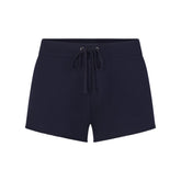 DRAPEY FRENCH TERRY SHORT | NAVY FLAT ON A WHITE BACKGROUND | FLT