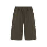 WOVEN MENS RELAXED CARGO SHORT | JUNGLE & LAYS FLAT ON A WHITE BACKGROUND | FLT