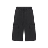 WOVEN MENS CARGO SHORT | ONYX FLAT ON A WHITE BACKGROUND | FLT